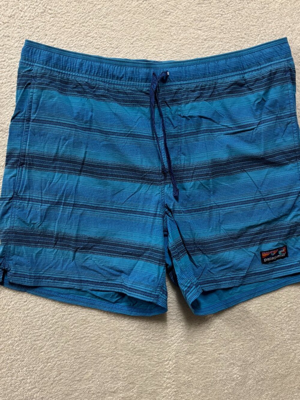 Patagonia Swim Suit Mens XL Blue Wavefarer volley Shorts quick dry trunks